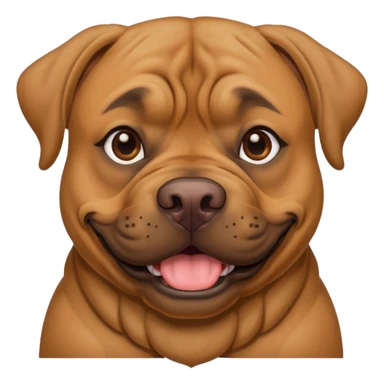 Large light brown bull mastiff with a sweet smile  sticker