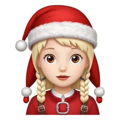 Girl in red Christmas hat with buckle accent.









































 sticker