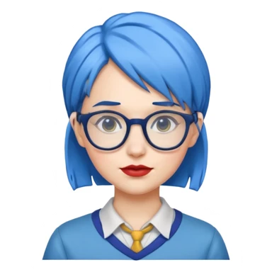 quero uma mulher nerd com o cabelo azul sticker