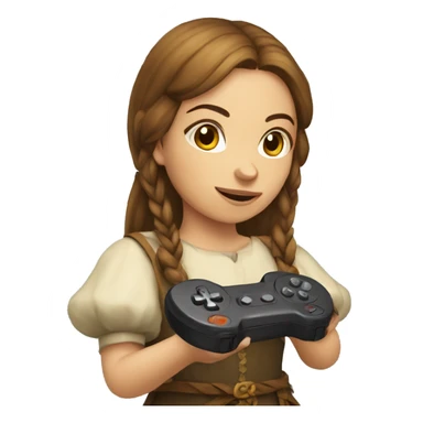 medieval girl with game controller sticker
