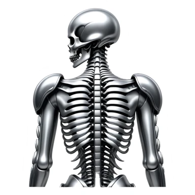 sorayama giger spine chrome glowing sticker