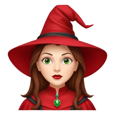 Wicked Witch of the East from the Wizard of Oz with long brown hair, red outfit sticker