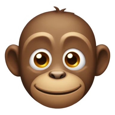 a monkey with round ball brown eyes and big smile sticker