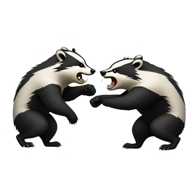 two angry badgers fighting sticker
