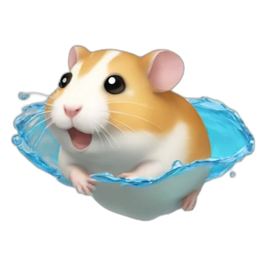 hamster swiming sticker