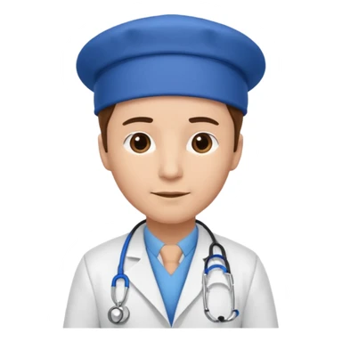 doctor with blue hat sticker