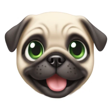 Cute Baby pug with big green eyes happy  sticker
