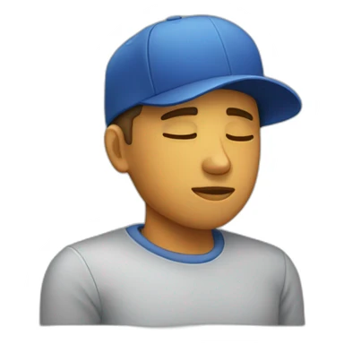 a guy with a cap sleeping sticker