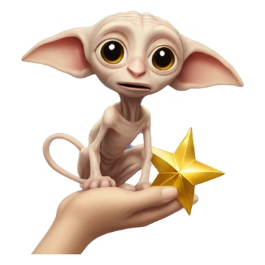 Dobby holds a golden star in his hand sticker
