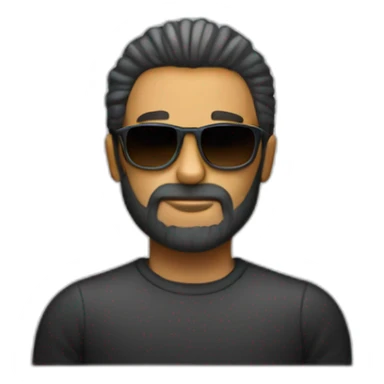 Hacker con barba y gafas de 50 años de pelo oscuro sticker