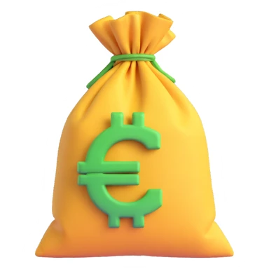 classic tied money sack with CZK sign, 3D emoji style sticker
