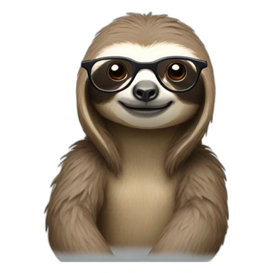 sloth with glasses sticker