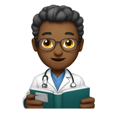 Doctor with a book sticker