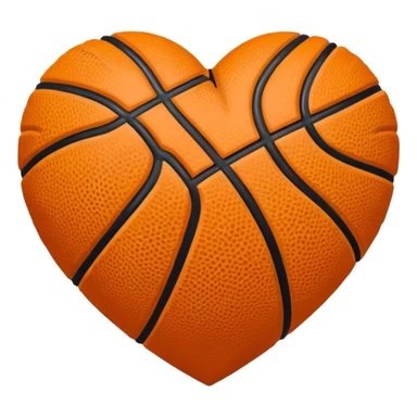 Basketball heart sticker