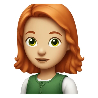 Red head girl with green eyes sticker