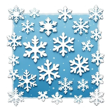 Falling snowflakes, felt texture, scrapbooking sticker