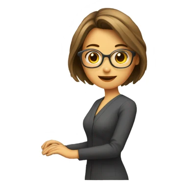 Profesora con computadora sin guardapolvos  sticker