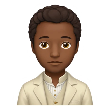 Solomon Northup from 12 Years of Slave with dark brown hair, cream outfit sticker