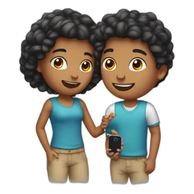 boys and girls with iphone sticker