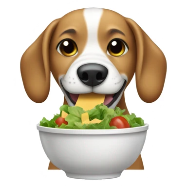 Dog eating a salad  sticker