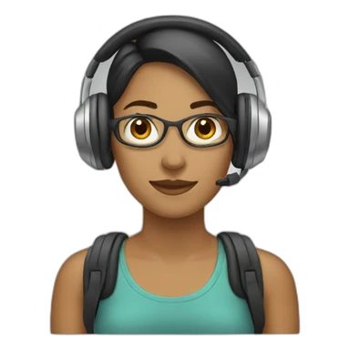 Female headphones user sticker
