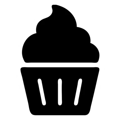 cupcake with pink icing solid filled icon sticker