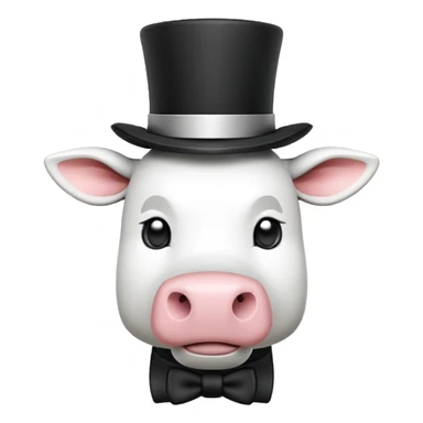 Make a Minecraft cow With a top hat sticker