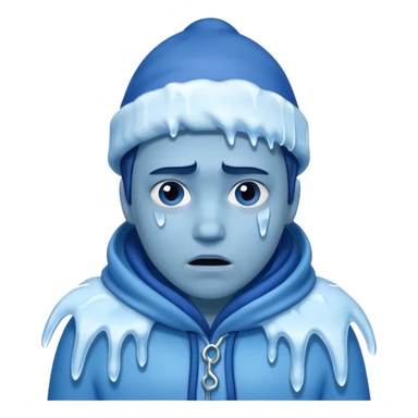 cold face, shivering, blue tint, icicles, expressive sticker