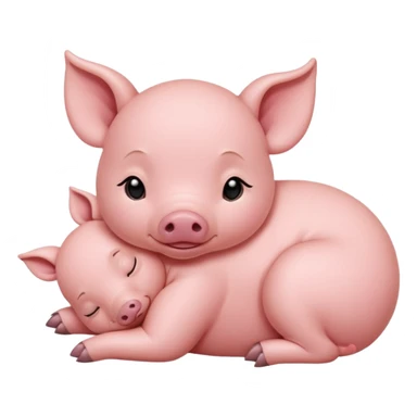 Sleeping Piglet – tiny pink pig curled up, eyes closed sticker