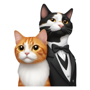 tuxedo and orange cat sticker