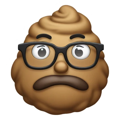 Poop with glasses  sticker