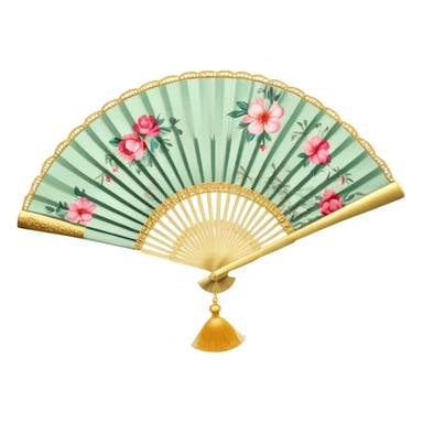 handheld folding fan sticker