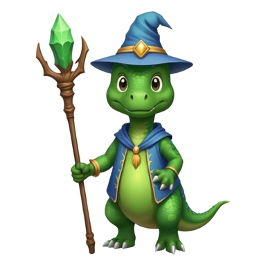 Un dinosaurio mago y baston sticker