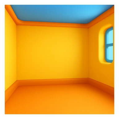 create an empty 3d cartoony room, make it emoji sticker