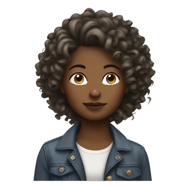Girl with messy curls sticking up sticker