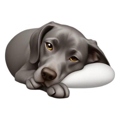 Braque de weimard qui dort en boule sticker