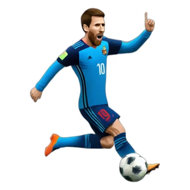 Macron sur le pied gauche de messi sticker