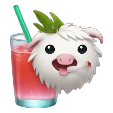 Poro drinking cocktail sticker