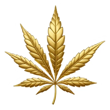 gold cannabis leaf sticker