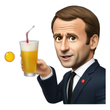 Emmanuel Macron drink sojasun sticker