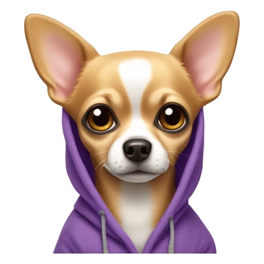 Chihuahua wearing a purple hoodie  sticker