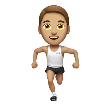 A white marathon runner with brown hair  sticker