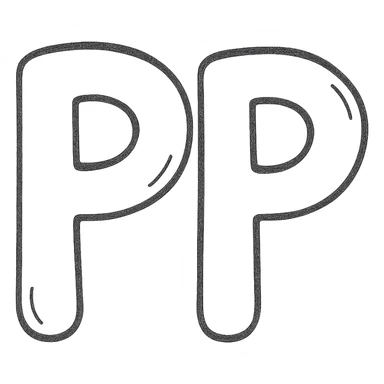 gigantic 'pp' in a playful icon style, rounded edges, friendly and approachable sticker