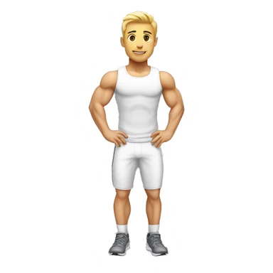 white fitness trainer muscle sticker