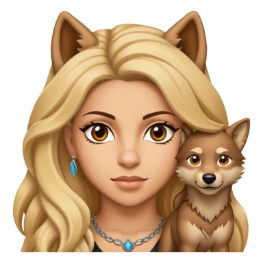 Half Shakira, half wolf face  sticker