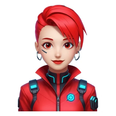 CYBERPUNK HAPPY RED sticker