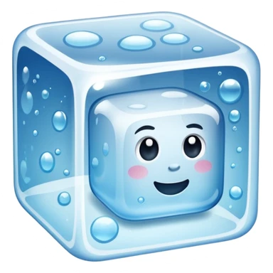 ice cube with small bubbles in it sticker