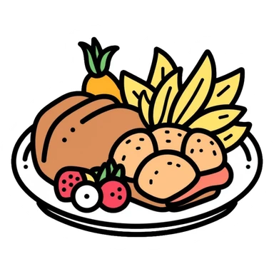 food plate with various foods sticker
