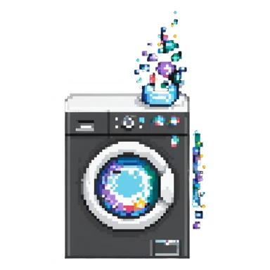 washing machine with bubbles sticker