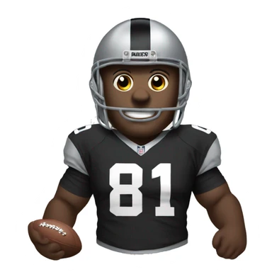 Poop emoji wearing a raiders jersey sticker